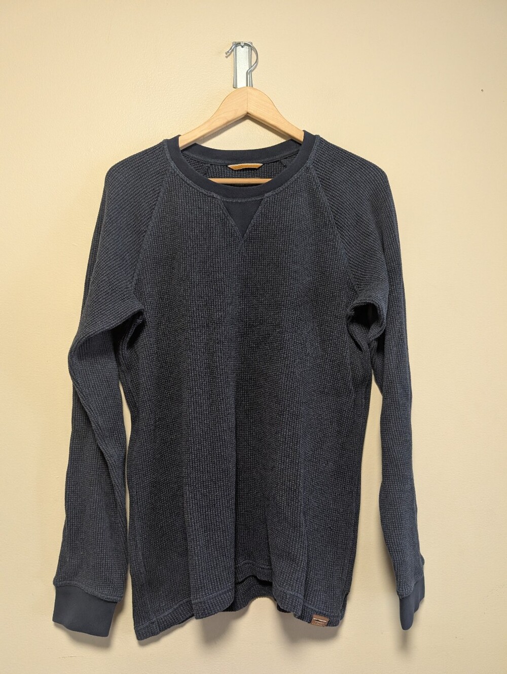 L.L.Bean Signature Navy Waffle Knit Thermal Shirt Large Like New